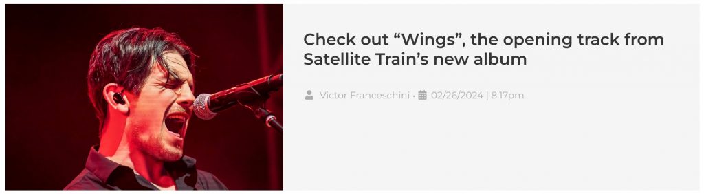 Satellite Train - roadie-music.com - Check out “Wings”, the opening track from Satellite Train’s new album